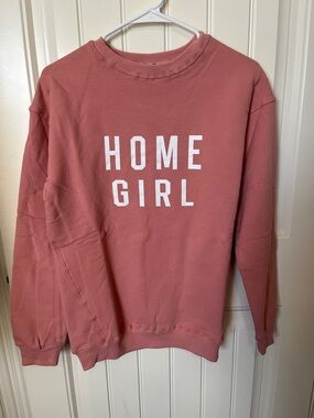 Home Girl Rose-Pink Crewneck Sweatshirt - Cozy Casual Pullover
